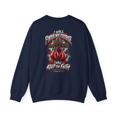 Crewneck Sweatshirt — "I Will Fight The Good Fight" Christian Scripture Graphic