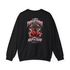 Crewneck Sweatshirt — "I Will Fight The Good Fight" Christian Scripture Graphic