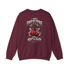 Crewneck Sweatshirt — "I Will Fight The Good Fight" Christian Scripture Graphic