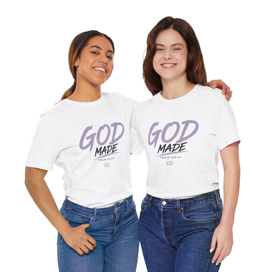 God Made Tee — "Made" Inspirational Christian Graphic T-Shirt (Psalm 139:14)