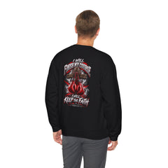 Crewneck Sweatshirt — "I Will Fight The Good Fight" Christian Scripture Graphic