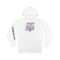 Decided to Follow Jesus Hoodie — “No Turning Back” Christian Faith Pullover
