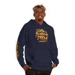 Friendship 'Iron Sharpens Iron' Hoodie – Inspirational Christian Graphic Pullover