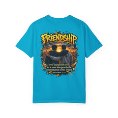 Iron Sharpens Iron T-Shirt — Friendship Scripture Graphic (Proverbs 27:17)