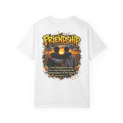 Iron Sharpens Iron T-Shirt — Friendship Scripture Graphic (Proverbs 27:17)
