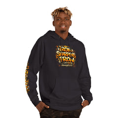 Friendship 'Iron Sharpens Iron' Hoodie – Inspirational Christian Graphic Pullover