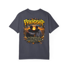 Iron Sharpens Iron T-Shirt — Friendship Scripture Graphic (Proverbs 27:17)