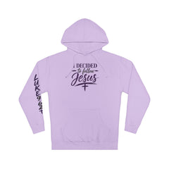 Decided to Follow Jesus Hoodie — “No Turning Back” Christian Faith Pullover