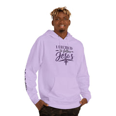 Decided to Follow Jesus Hoodie — “No Turning Back” Christian Faith Pullover